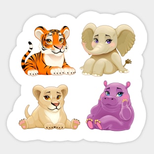 Baby Jungle animals with cute eyes Sticker